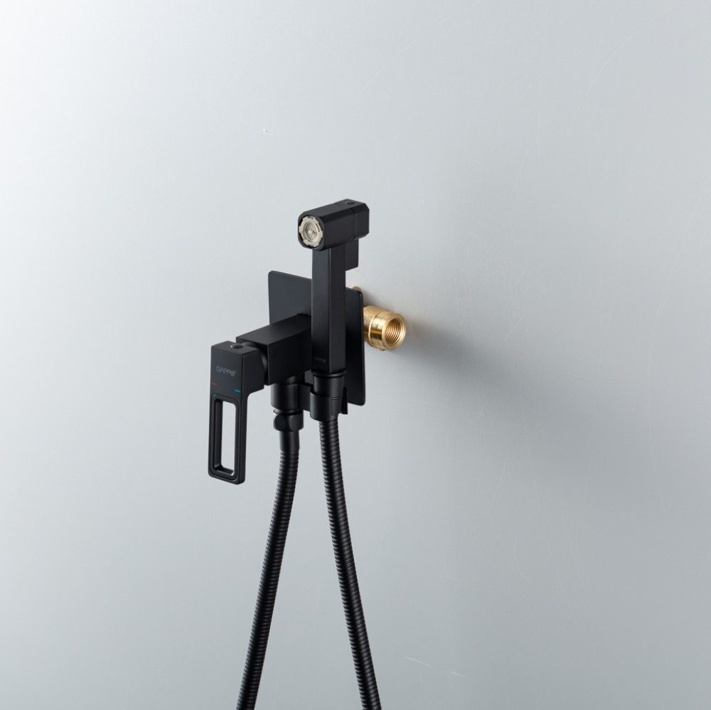 Смеситель скрытого монтажа для гигиенического душа Gappo G7217-16, чёрный — изображение 4