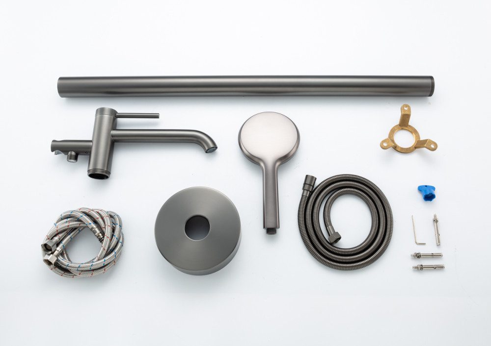 Смеситель напольный для ванны Gappo G3006-9, оружейная сталь — изображение 9