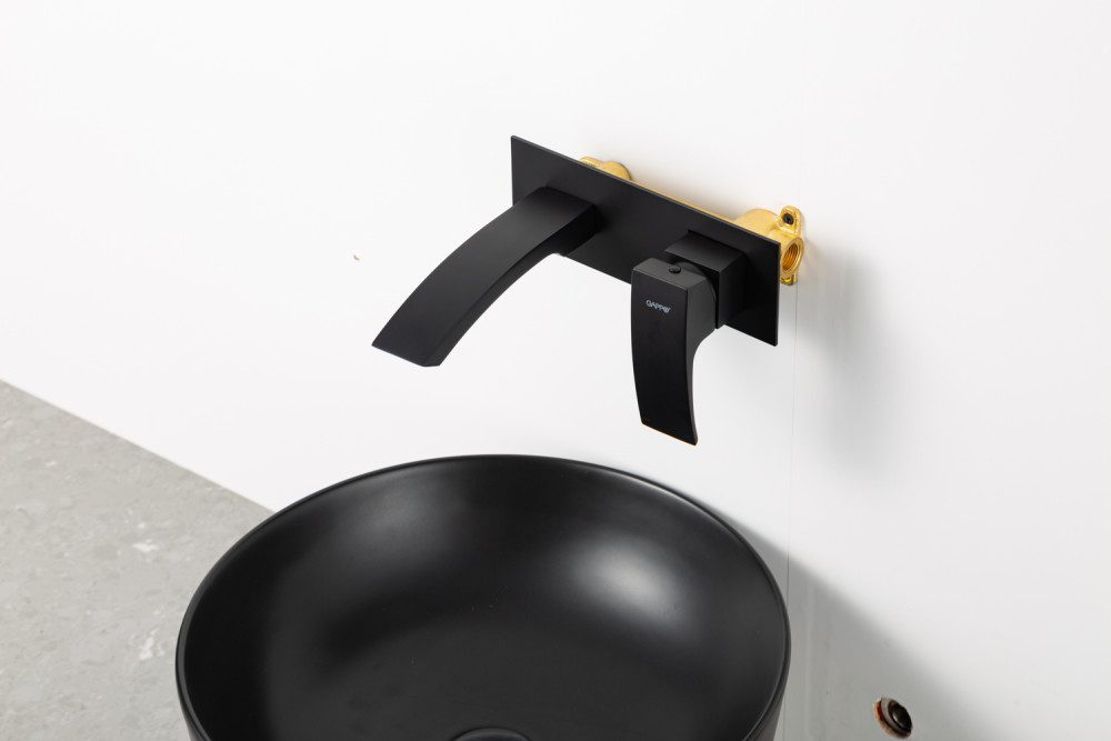 Смеситель скрытого монтажа для умывальника Gappo G1007-26, чёрный — изображение 3