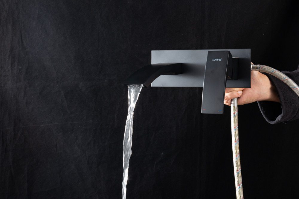 Смеситель скрытого монтажа для умывальника Gappo G1007-26, чёрный — изображение 4