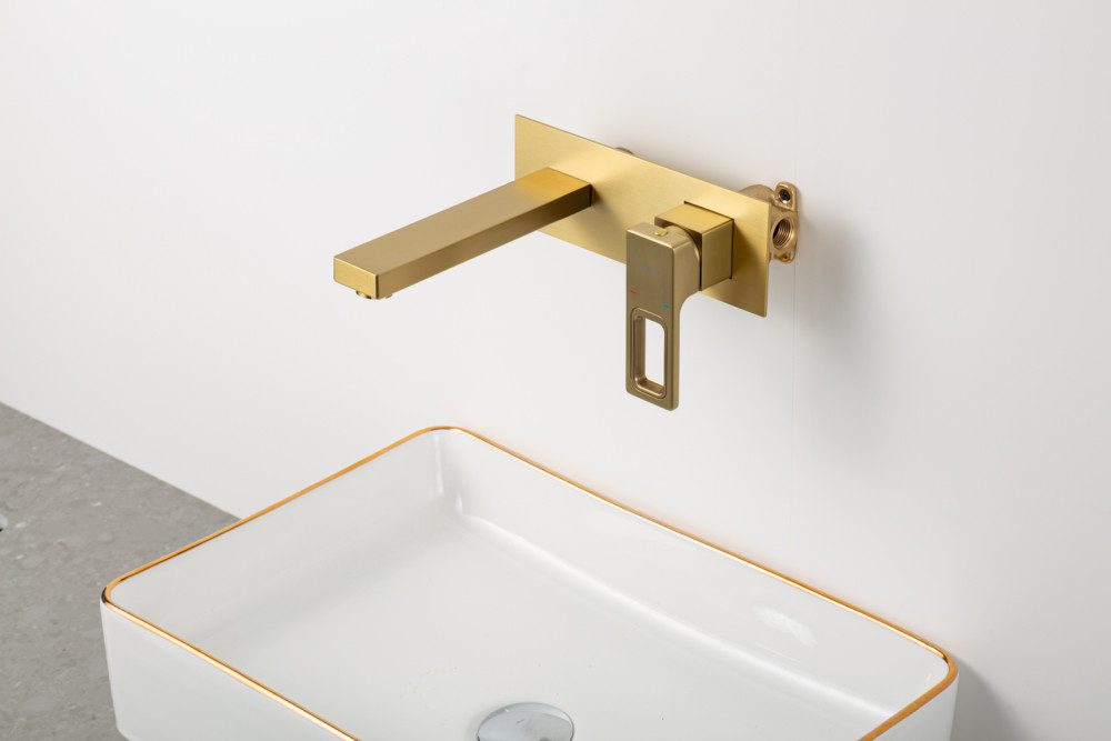 Смеситель скрытого монтажа для умывальника Gappo G1017-13, золотой сатин — изображение 3