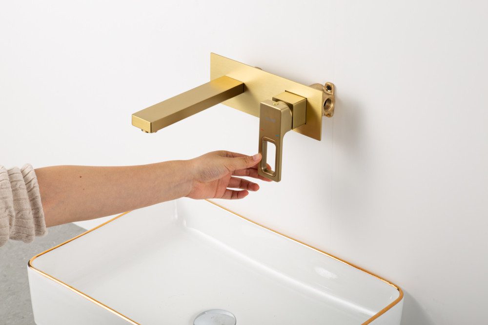 Смеситель скрытого монтажа для умывальника Gappo G1017-13, золотой сатин — изображение 9