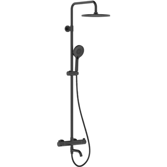 Душевая система с термостатическим смесителем Frap F24006-6, чёрный