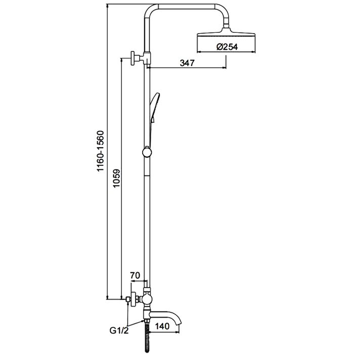 Душевая система с термостатическим смесителем Frap F24006 — изображение 2