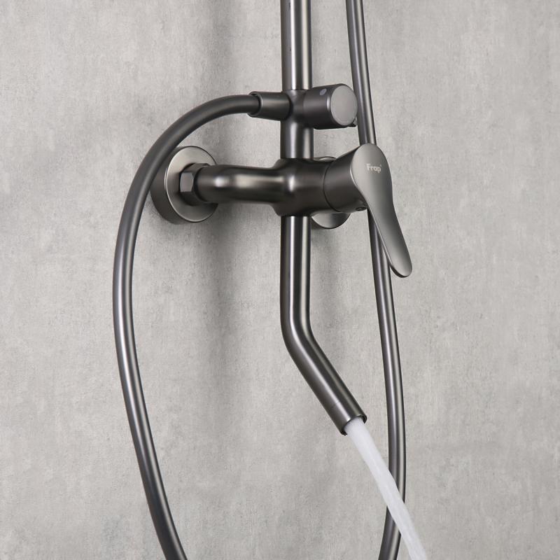 Душевая система Frap F24011-9, оружейная сталь — изображение 9