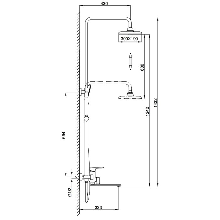 Душевая система Frap F2471-6, чёрный — изображение 2