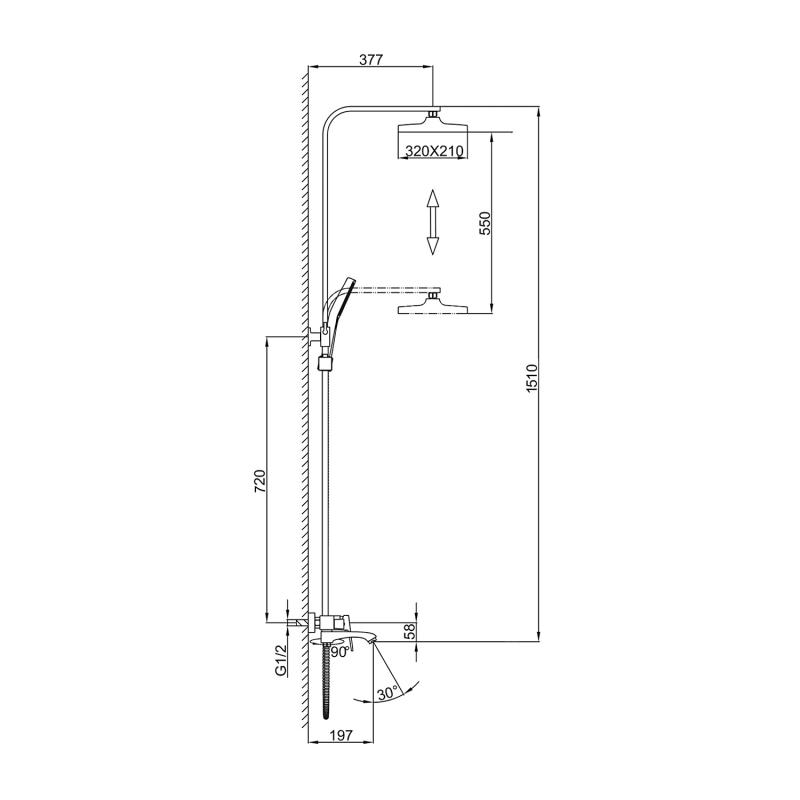 Душевая система Frap F2476-9, оружейная сталь — изображение 2