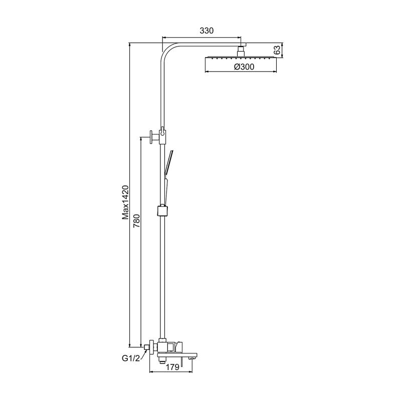 Душевая система Frap F24802-16, чёрный — изображение 2