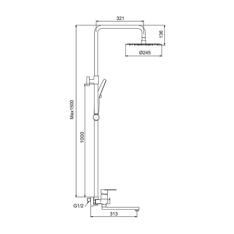 Душевая система Frap F24806, сатин — изображение 2