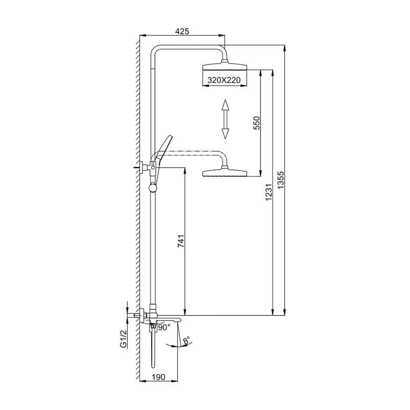 Душевая система Frap F2484-6, чёрный — изображение 2