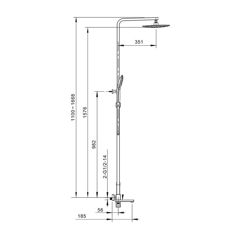 Душевая система Gappo G2417-6, чёрный — изображение 2