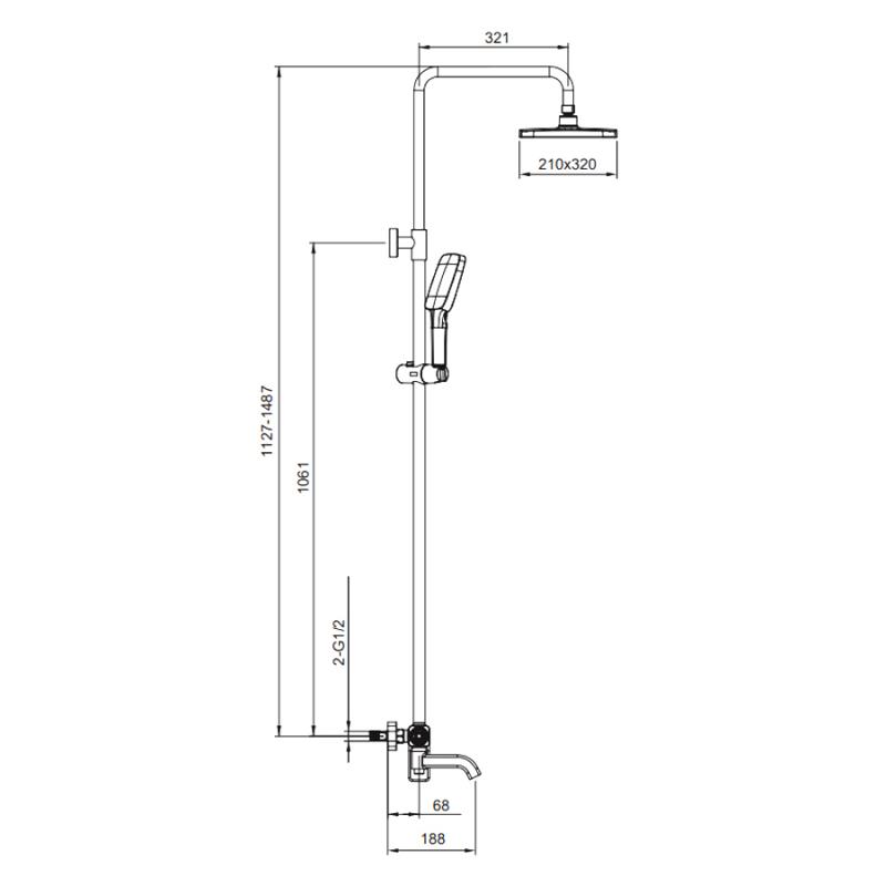 Душевая система Gappo G2418-26, чёрный — изображение 2