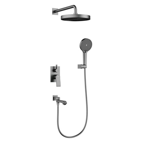 Душевая система скрытого монтажа Frap F7175-19, оружейная сталь