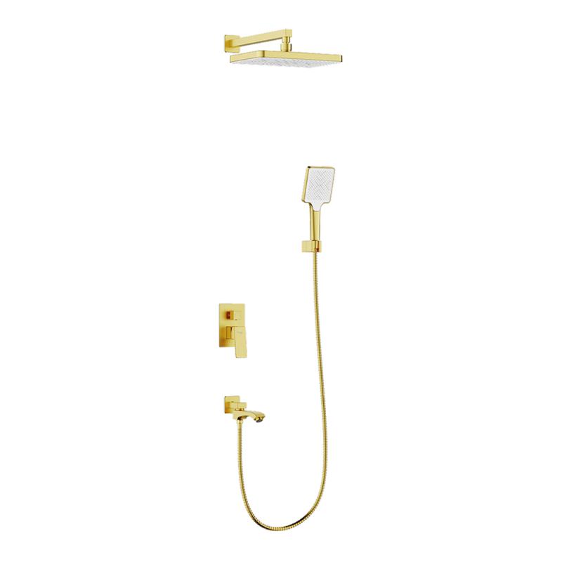 Душевая система скрытого монтажа Frap F7176-3, золотой сатин