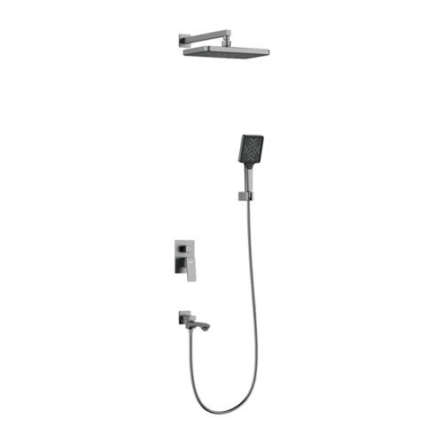 Душевая система скрытого монтажа Frap F7176-9, оружейная сталь