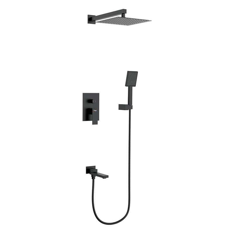 Душевая система скрытого монтажа Frap F71802-6, чёрный
