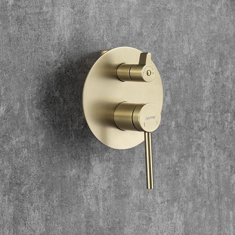 Душевая система скрытого монтажа Gappo G7106-3, золотой сатин — изображение 6