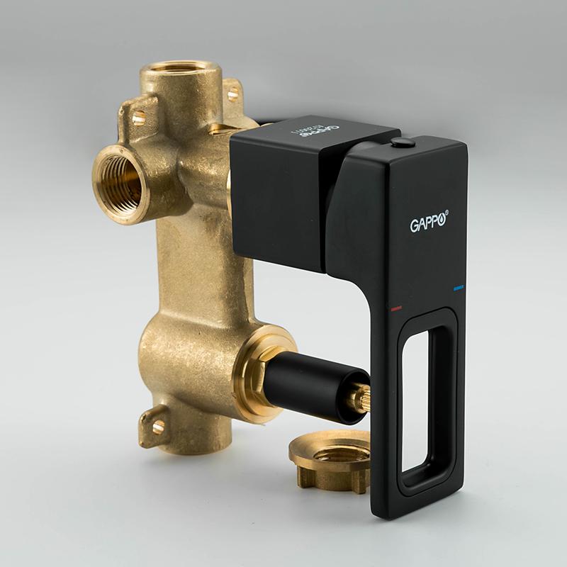 Душевая система скрытого монтажа Gappo G7117-6, чёрный — изображение 4