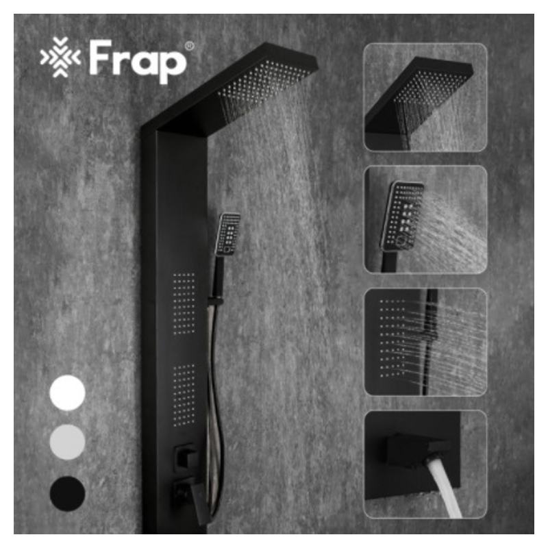 Душевая панель встраиваемая Frap F24005-6, чёрный — изображение 5