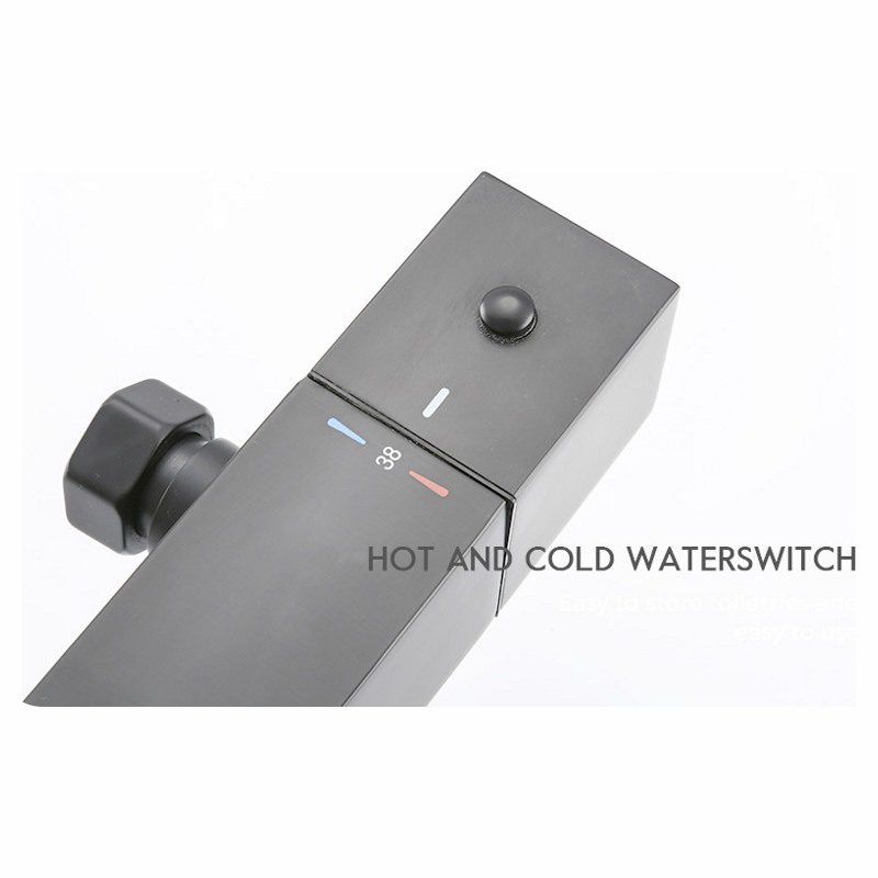 Душевая система с термостатическим смесителем Frap F24007-6, чёрный — изображение 6