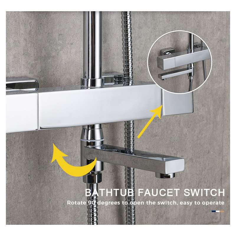 Душевая система с термостатическим смесителем Frap F24007 — изображение 5