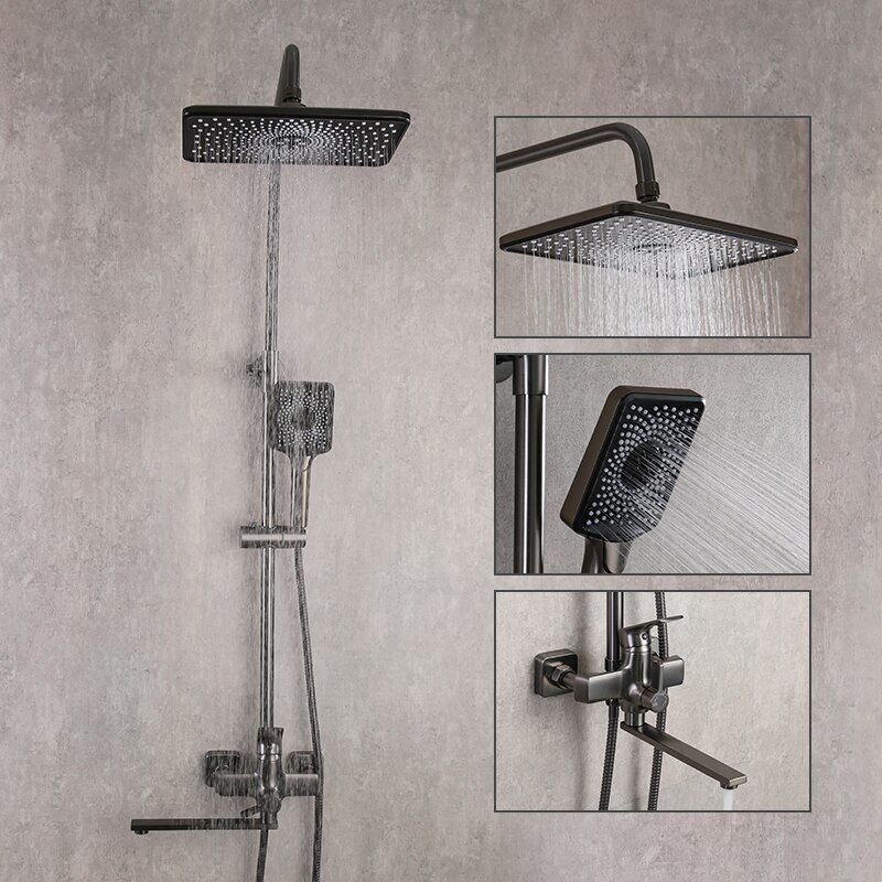 Душевая система Frap F2471-9, оружейная сталь — изображение 3