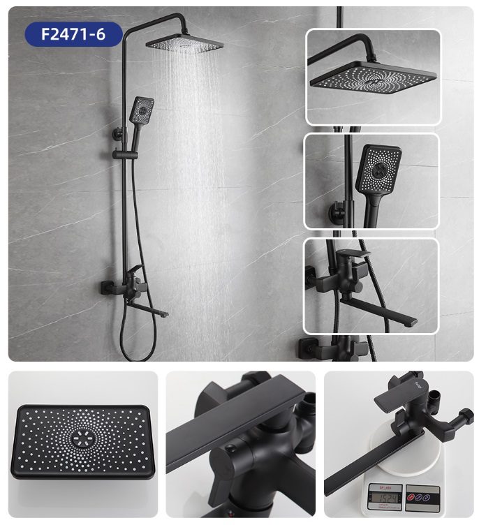 Душевая система Frap F2471-6, чёрный — изображение 4