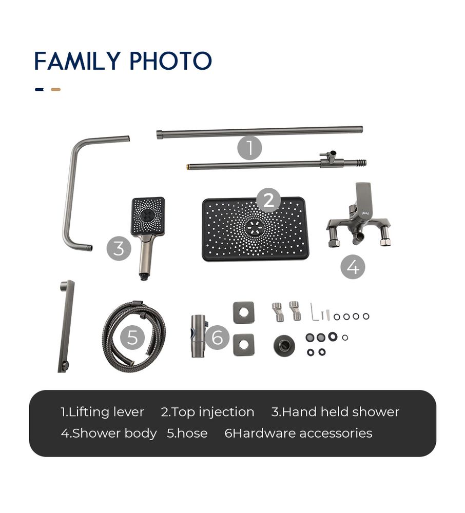 Душевая система Frap F2471-9, оружейная сталь — изображение 6