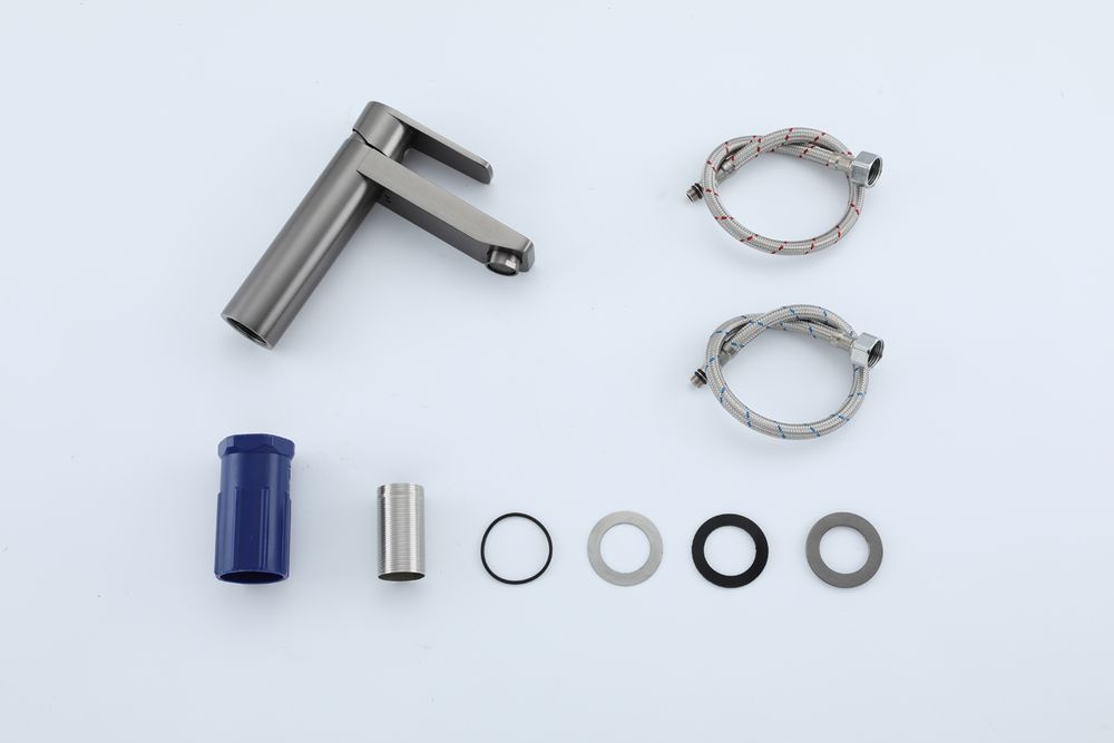 Смеситель для умывальника Frap F10202-9, оружейная сталь — изображение 6