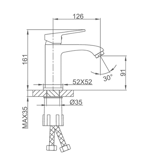 Смеситель для умывальника Frap F1076, хром — изображение 2