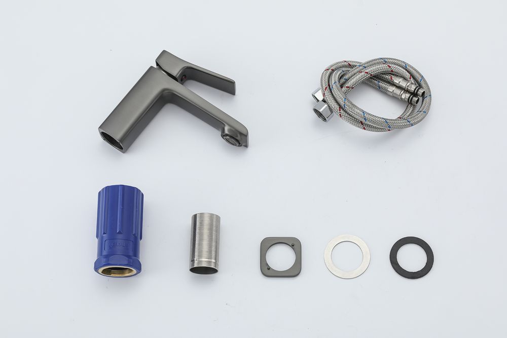 Смеситель для умывальника Frap F1084-9, оружейная сталь — изображение 7