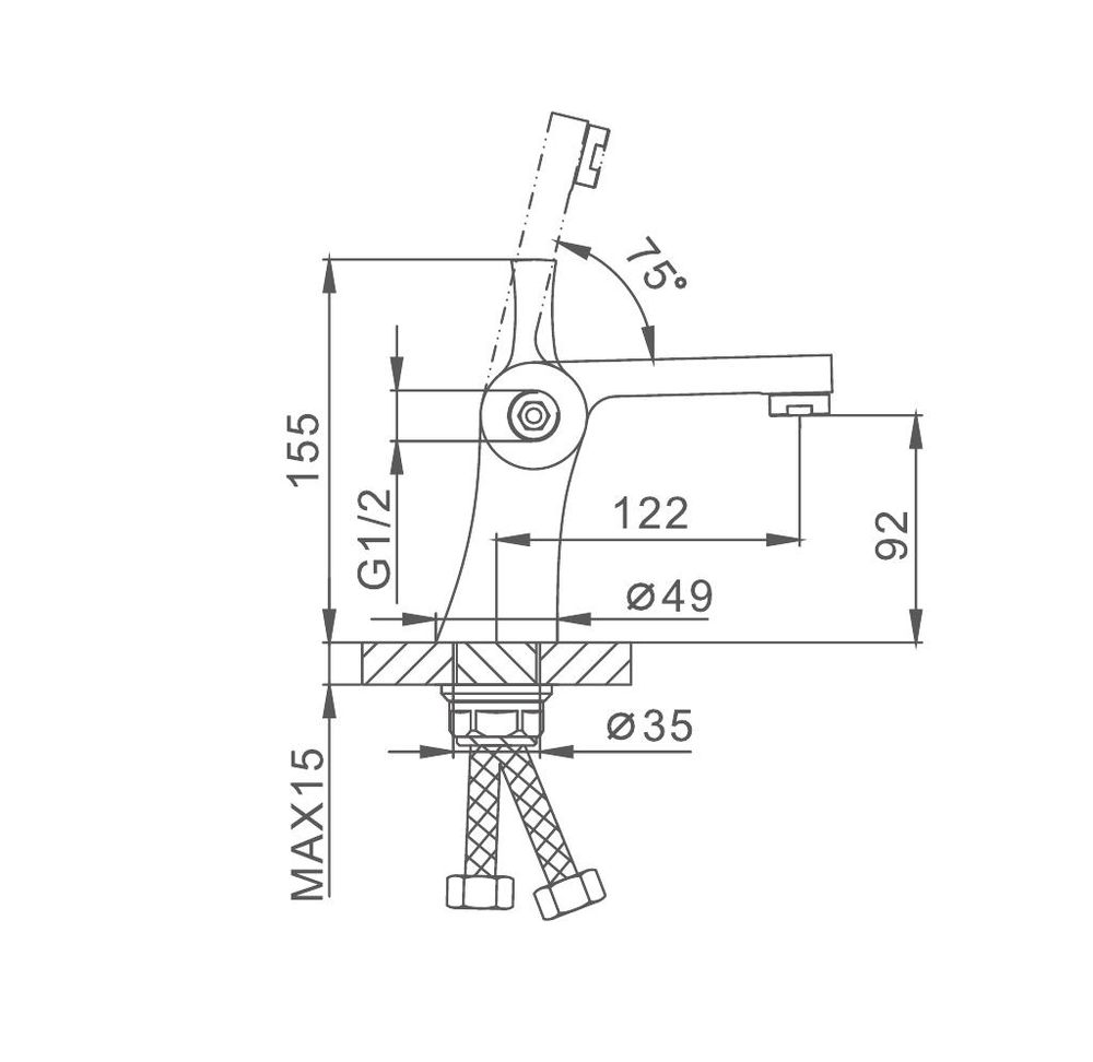 Смеситель для умывальника с гигиеническим душем Frap F1252 — изображение 10
