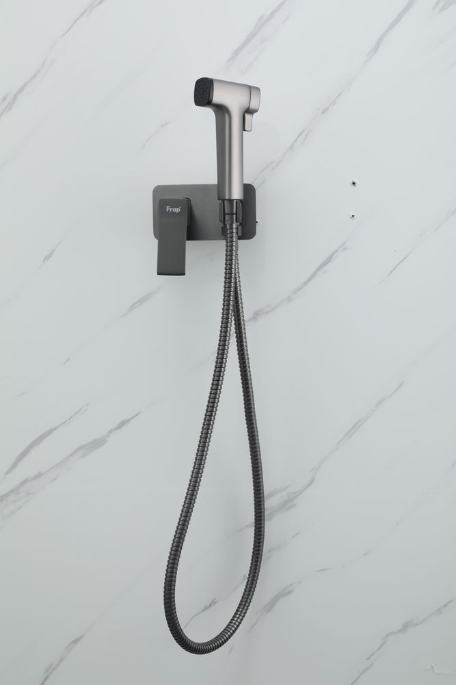 Смеситель скрытого монтажа для гигиенического душа Frap F2084-9, оружейная сталь — изображение 3