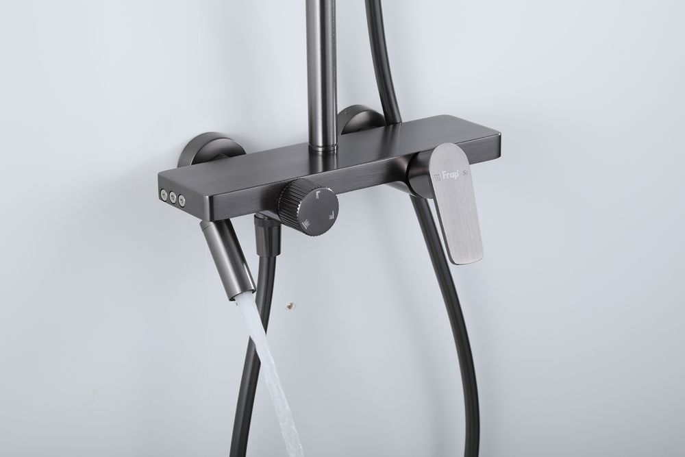 Душевая система Frap F24201-9, оружейная сталь — изображение 5