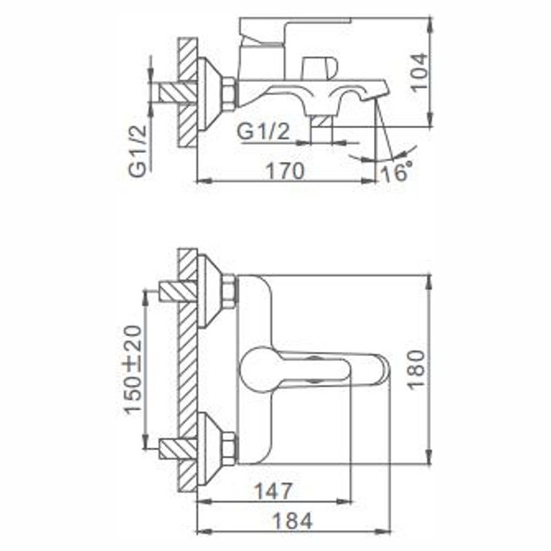 Смеситель для ванны Frap F3241, белый/хром — изображение 4