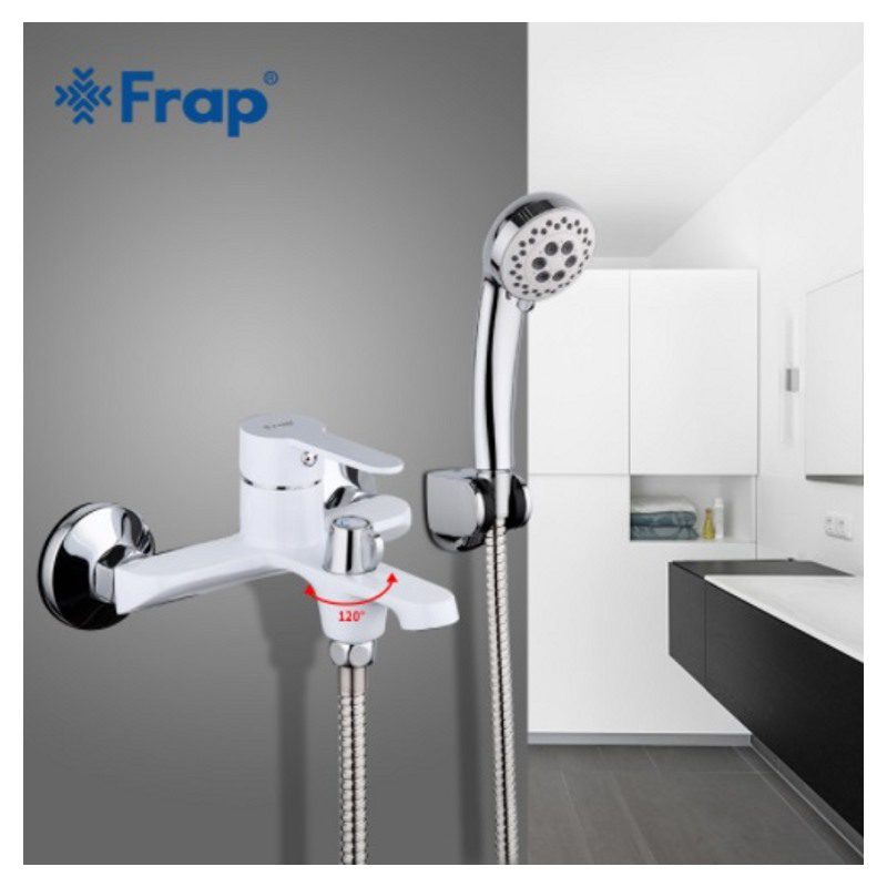 Смеситель для ванны Frap F3241, белый/хром