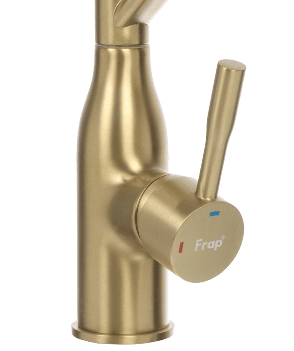 Смеситель для кухни с гибким изливом Frap F4497-3, золотой сатин — изображение 6