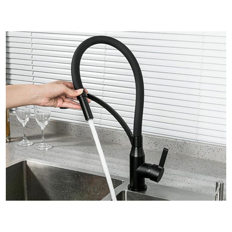 Смеситель для кухни с гибким изливом Frap F4552-6, чёрный — изображение 6