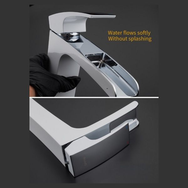 Смеситель для умывальника Gappo G1007-31, хром/белый — изображение 4