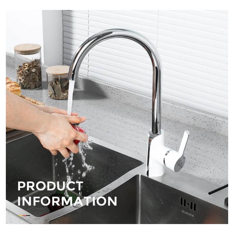 Смеситель для кухни Gappo G4003-8, белый/хром — изображение 3