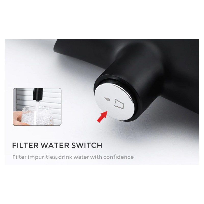 Смеситель для кухни под фильтр Gappo G4303-6, чёрный/хром — изображение 7