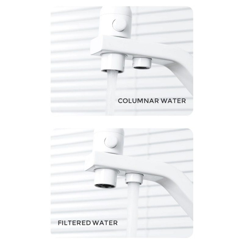 Смеситель для кухни под фильтр с гибким изливом Gappo G4317-8, белый/хром — изображение 5