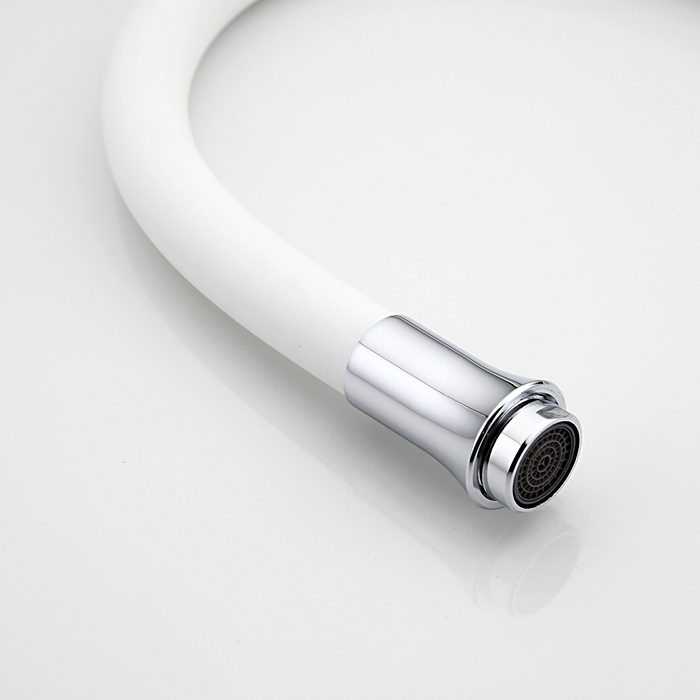 Смеситель для кухни с гибким изливом Frap F4041, белый/хром — изображение 5