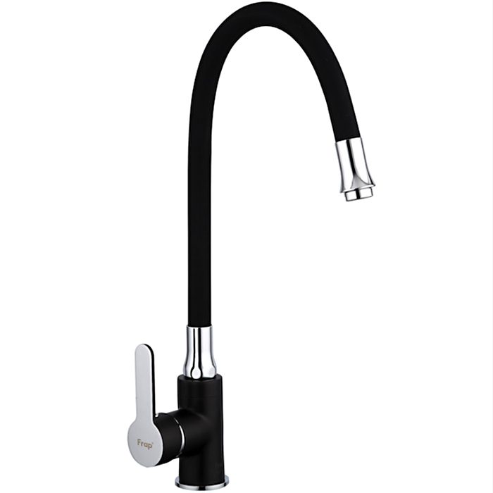 Смеситель для кухни с гибким изливом Frap F4042, чёрный/хром