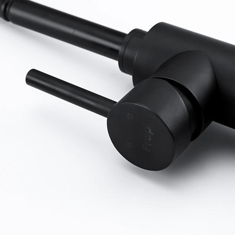 Смеситель для кухни с гибким изливом Frap F40993-6, чёрный — изображение 5