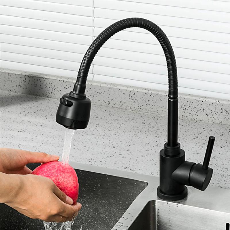 Смеситель для кухни с гибким изливом Frap F40993-6, чёрный — изображение 9