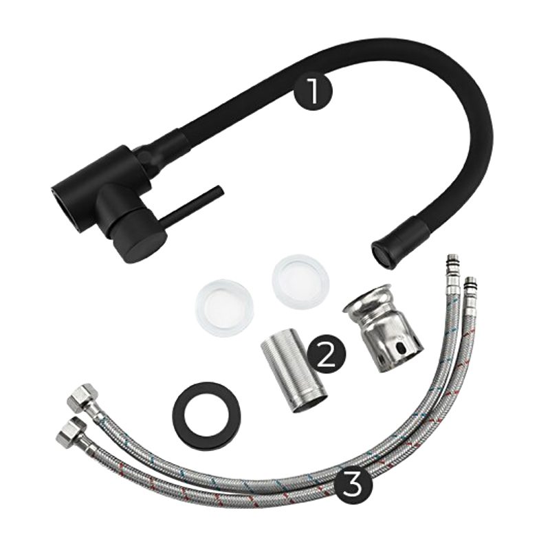 Смеситель для кухни с гибким изливом Frap F40994-6, чёрный — изображение 6