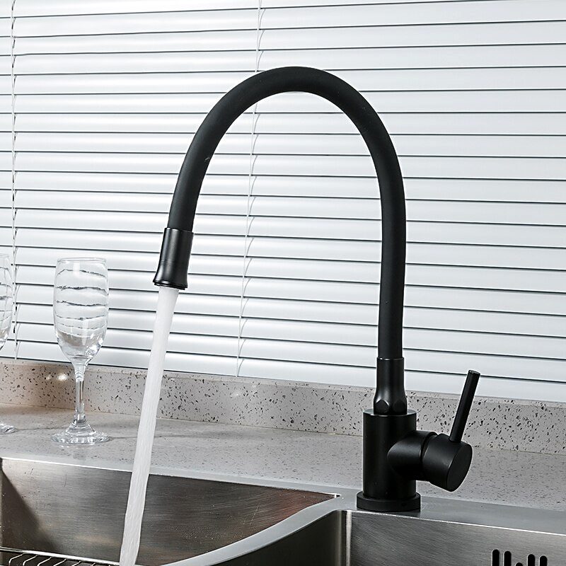 Смеситель для кухни с гибким изливом Frap F40994-6, чёрный — изображение 7