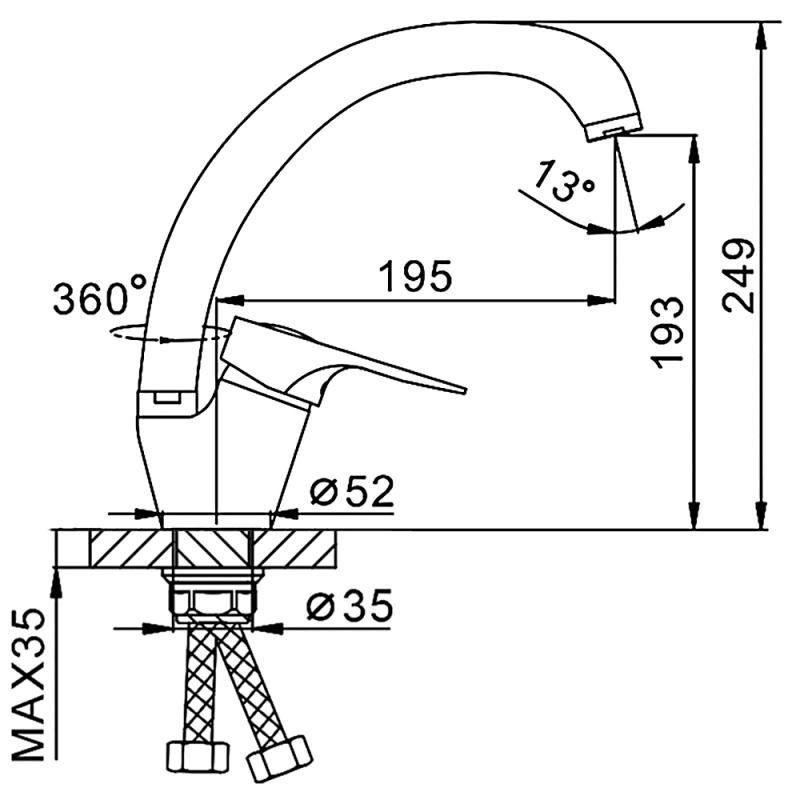 Смеситель для кухни Frap F4104-2 — изображение 2