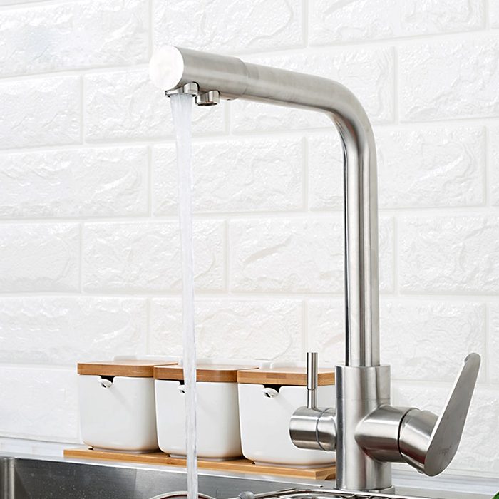 Смеситель для кухни под фильтр Frap F4348, сатин — изображение 9